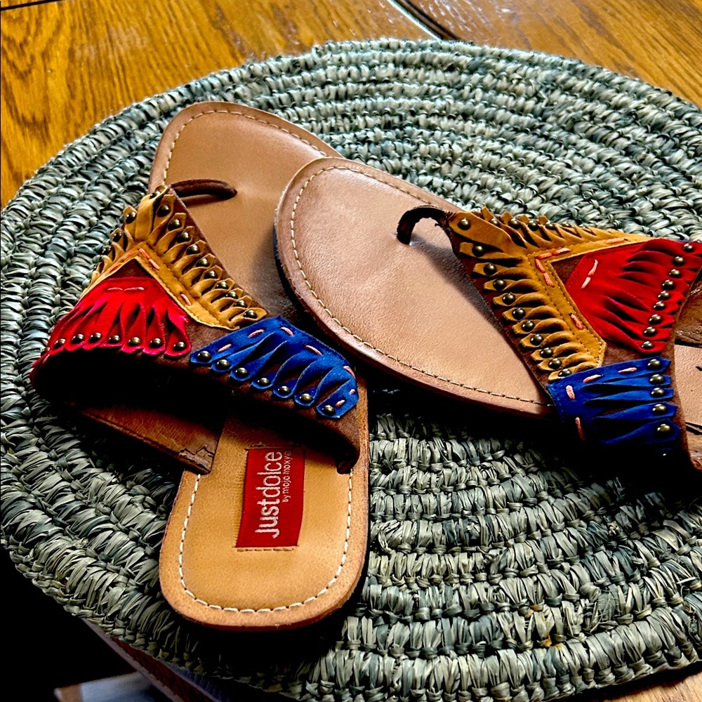 Women's Colorful Leather Sandals